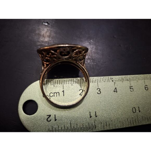 Hammered Chunky Seta 925 Sterling Silver Ring - Picture 5 of 6